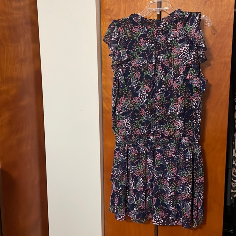 Flirty, floral, tiered ruffle dress with ruffle sleeve detail